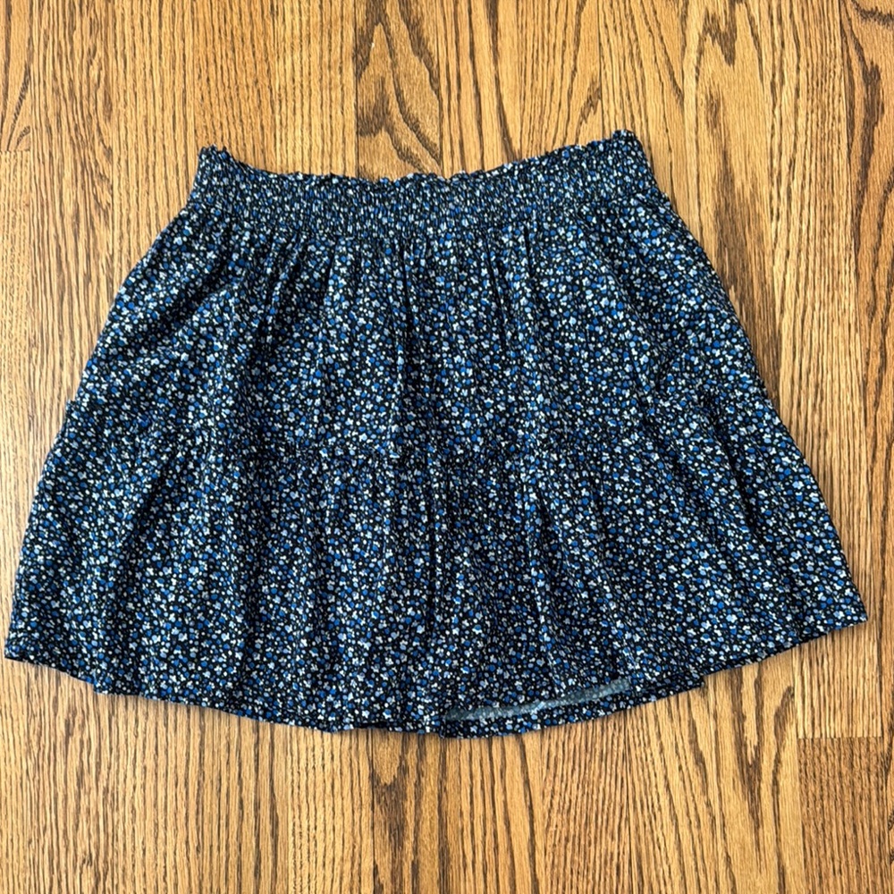 GAP Kids Blue Floral Tiered Mini Skirt